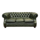 1970s leather Chesterfield three-seater sofa