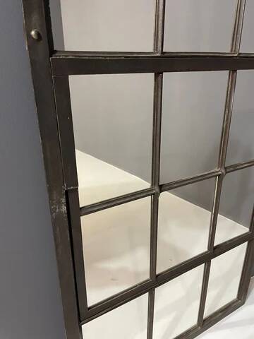 Miroir industriel en fer patiné, Tchécoslovaquie, années 1960