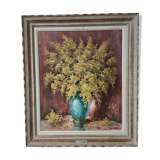 Painting bouquet of mimosa