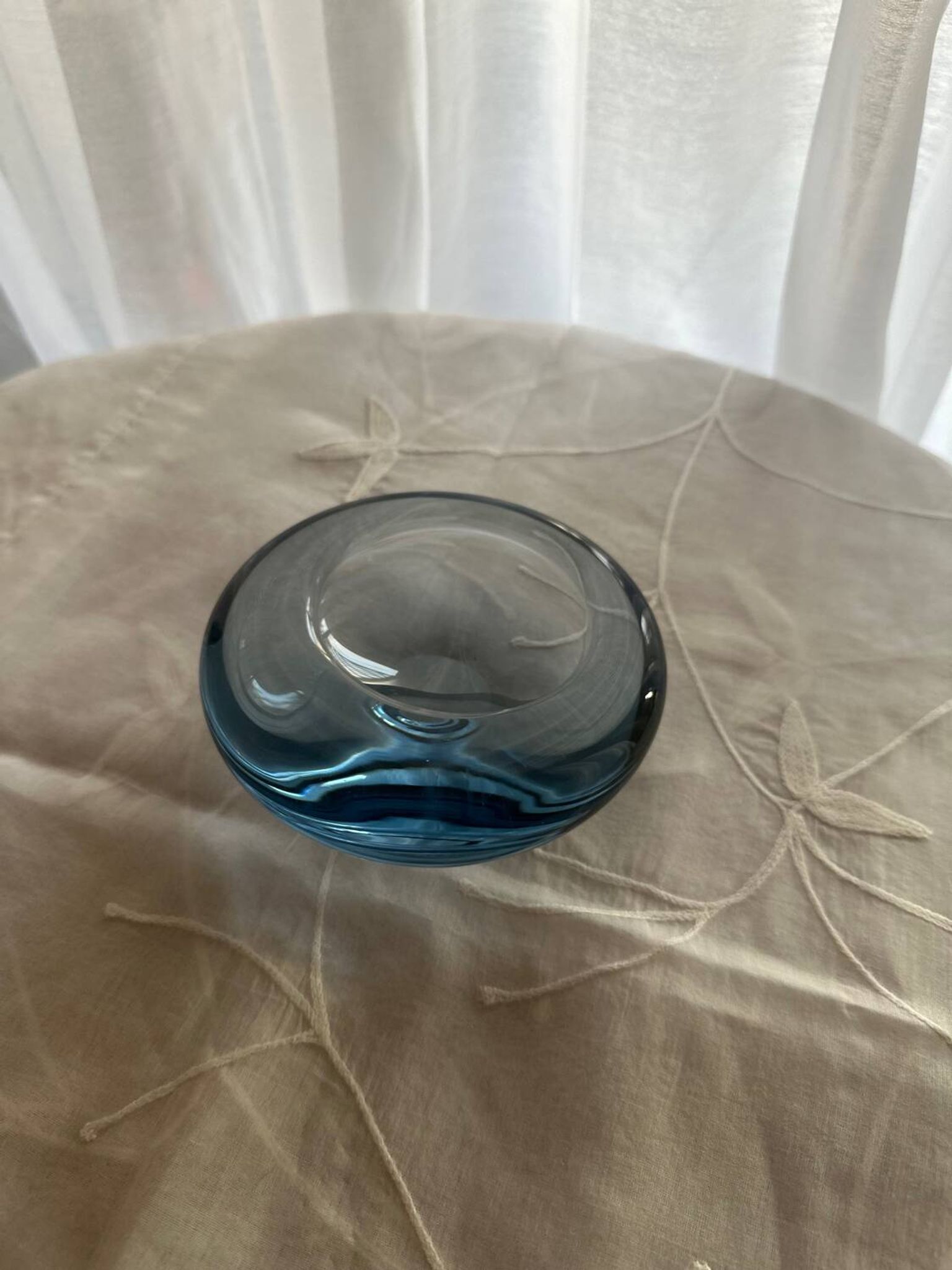 Scandinavian Glass Bowl Signed by Per Lütken Holmegaard Vintage 195