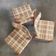 Lot de 3 chaises style scandinave tissu et bois