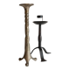 Pair of Brutalist Vintage Steel Candlesticks