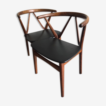 Rosewood chairs by Henning Kjaernulf for Bruno Hansen 1963