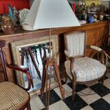 Tripod floor lamp compass wood