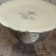 Beige/white porcelain compote from Royal Eelag with a rose pattern.
