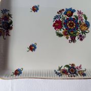 Limoges porcelain tray with floral bouquet motifs, early 20th century