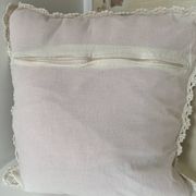 Housse de Coussin en Lin Brodée de Fleurs