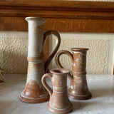 Vintage stoneware candlesticks