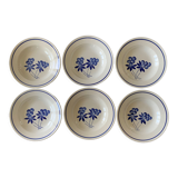 6 assiettes creuses anciennes en faïence de Gien
