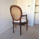 Louis 16 caned medallion armchair with footrest