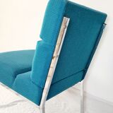 Vintage metal and fabric armchair