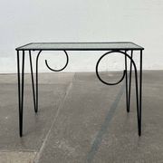 1960s Danish style glass side table String, mid-century.