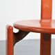 Rey chairs in stained red beech by Bruno Rey