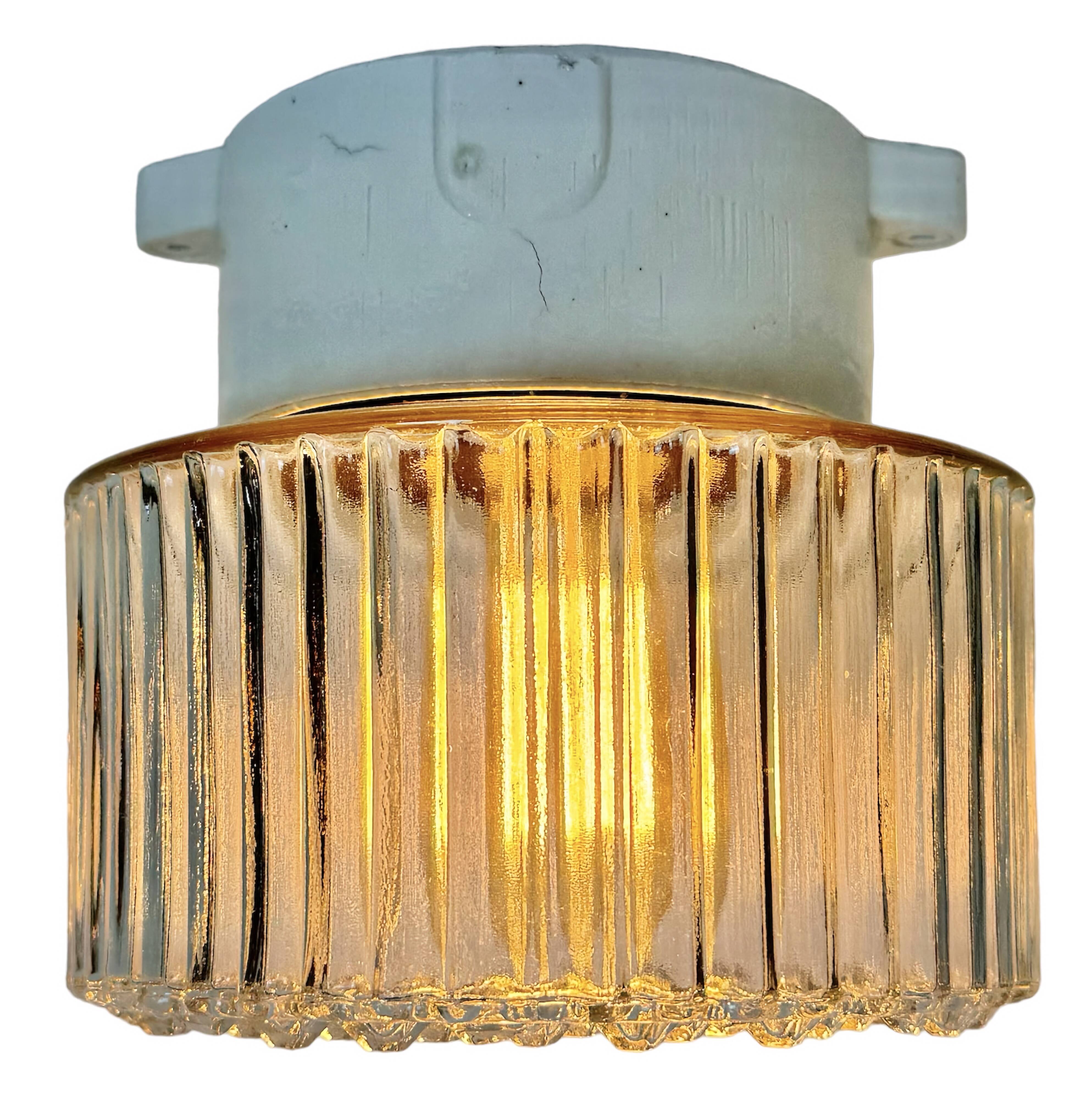 Vintage White Porcelain Ceiling Light, 1970s