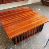 Table basse XL design vintage en bois exotique