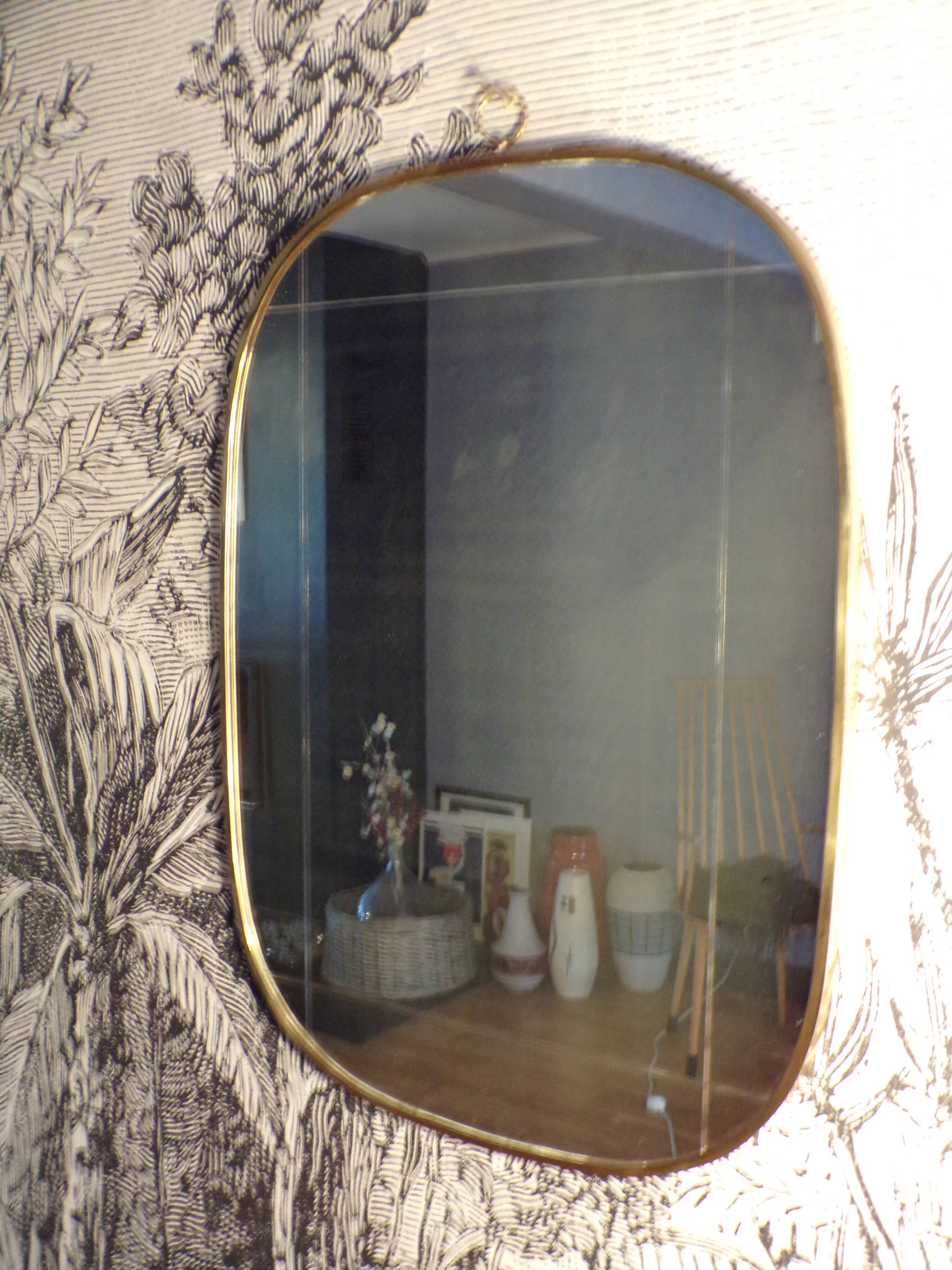 Mirror 60x80 cm brass frame