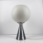 Space Age Lamp Erco in Opaline Glass and Brushed Metal, Germany 1974