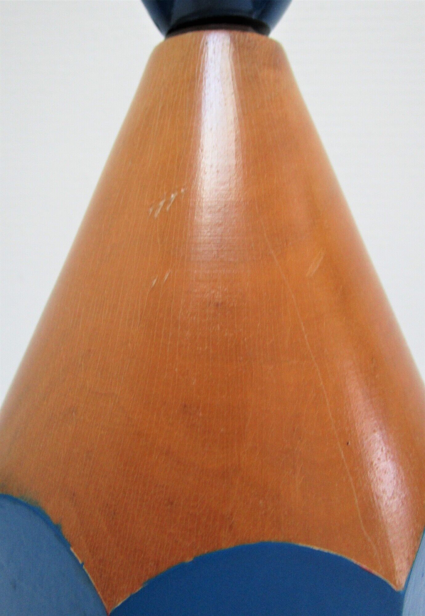 Lamp foot pencil solid wood vintage blue 80s
