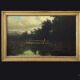 <paysage avec des ponts et des gens>, peintre italien du 19ème siècle