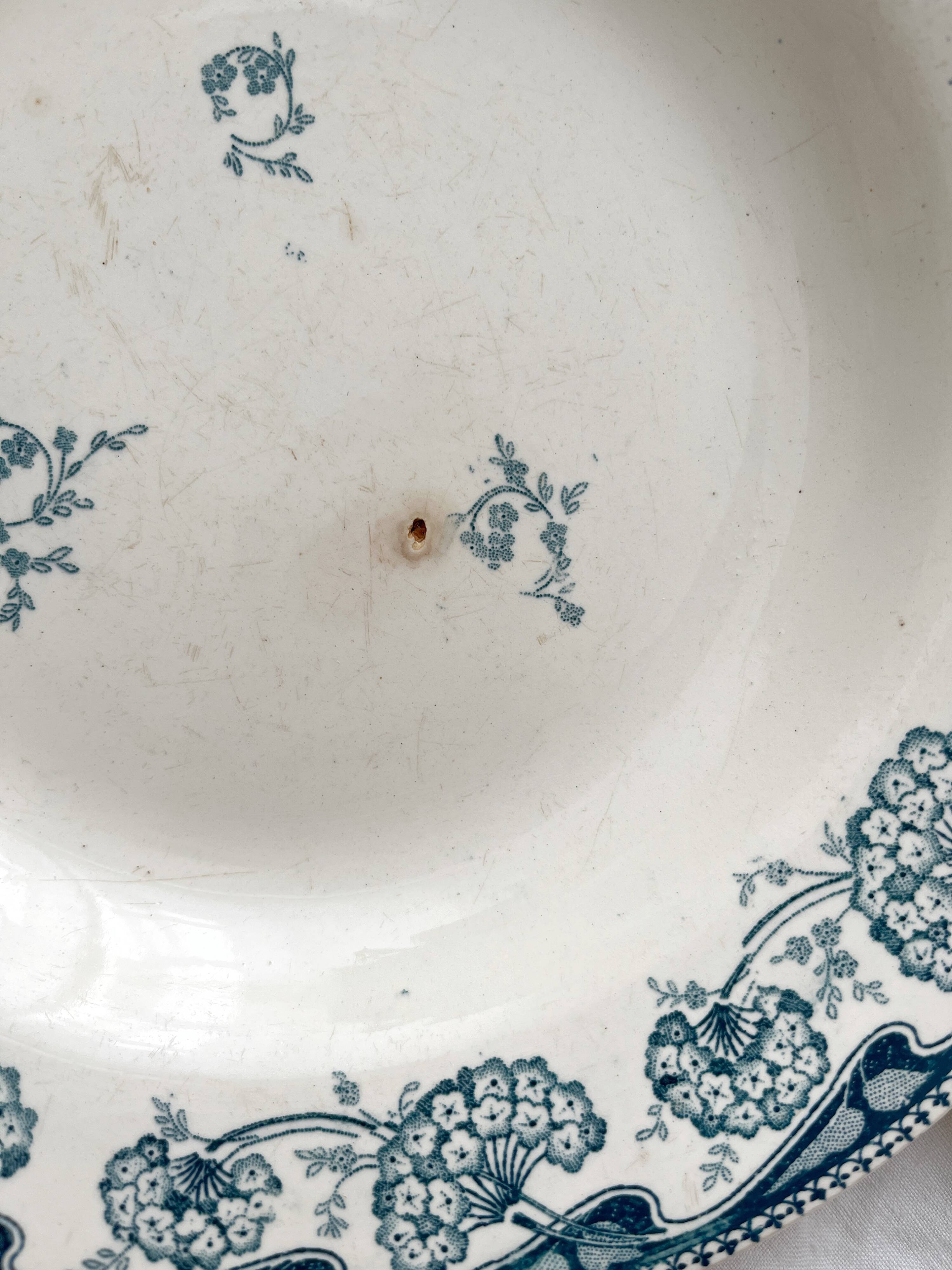 3 ironstone soup plates "Milan" Creil and Montereau