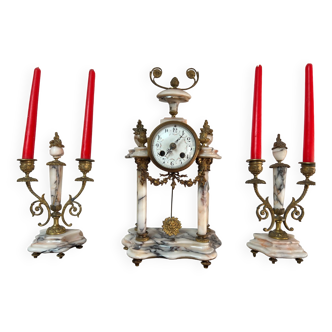 19th century portico mantel clock
