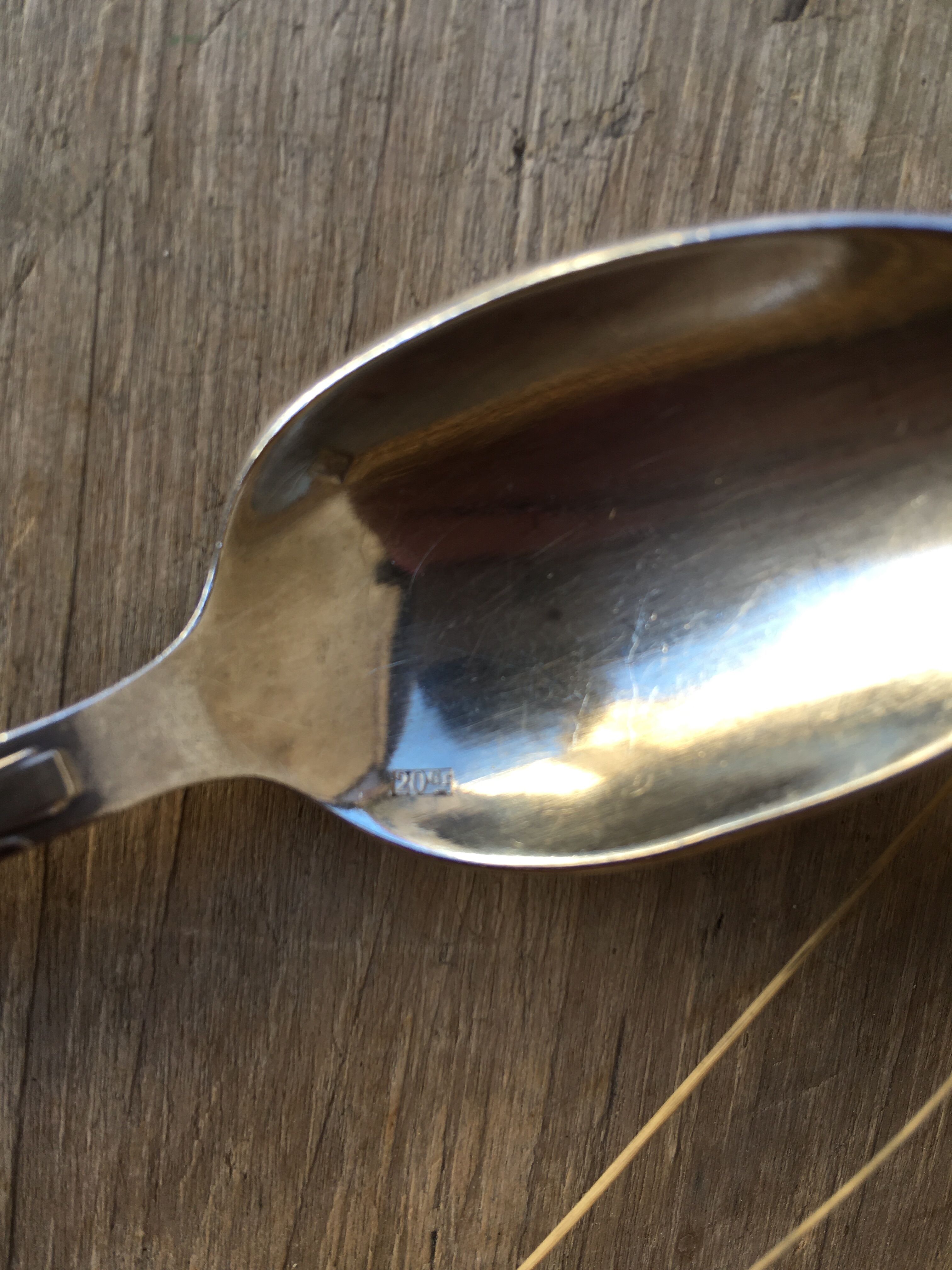 10 silver metal spoons art deco style