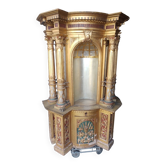 Superbe tabernacle d'église début XIXeme siècle en bois stuqué doré