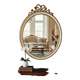 Miroir mural ovale baroque vintage à décor de noeud