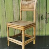 Chaise d'enfant vintage en rotin