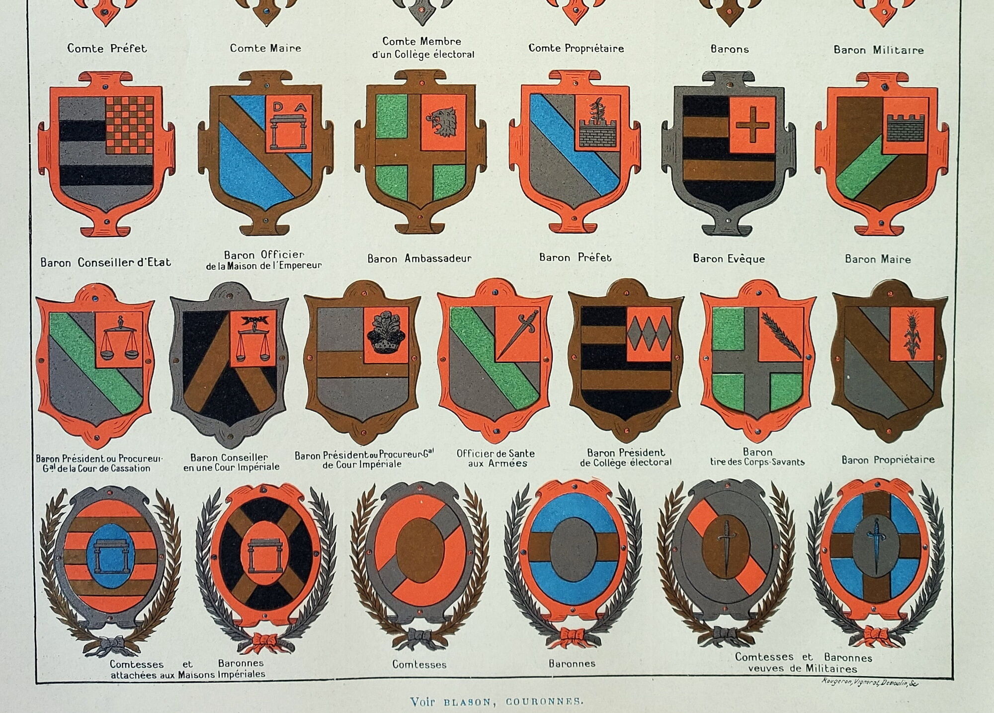 Engraving • Dignity, heraldic coat of arms 1 • Original and vintage poster from 1898