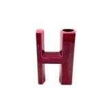 Space age red H letter shaped ceramic solifleur vase, Marcel Radureau 1970