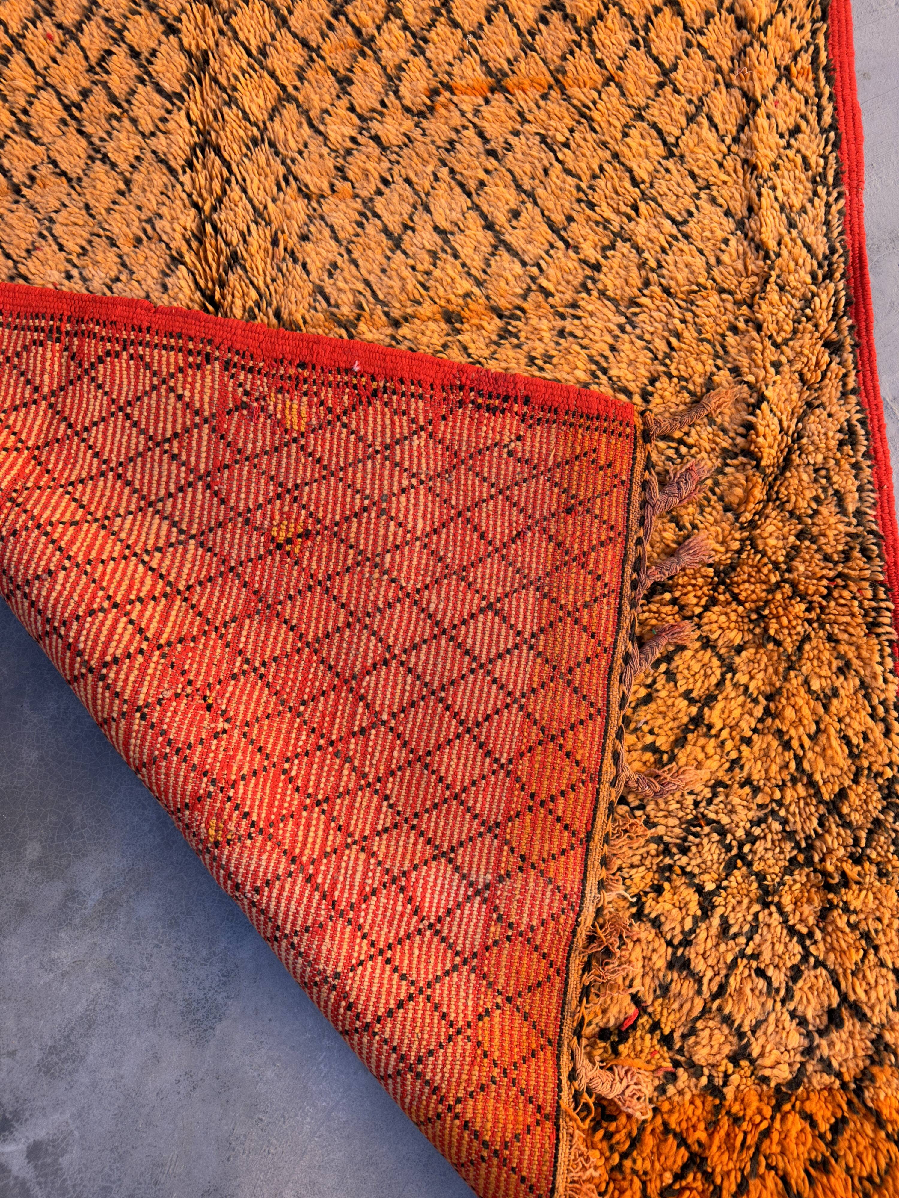 Moroccan rug Boujad orange - 138 x 294 cm