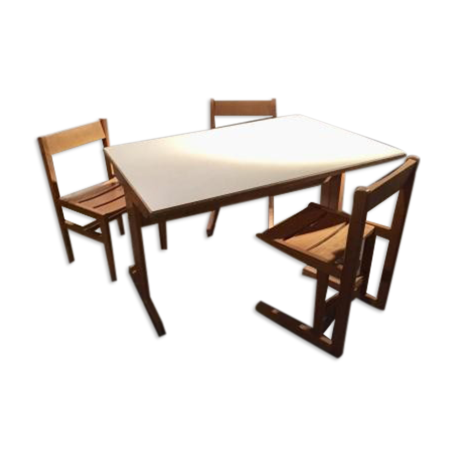 Table and 3 chairs Andre Sornay circa 60