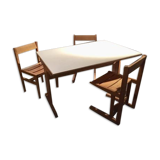 Table and 3 chairs Andre Sornay circa 60