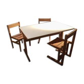 Table and 3 chairs Andre Sornay circa 60