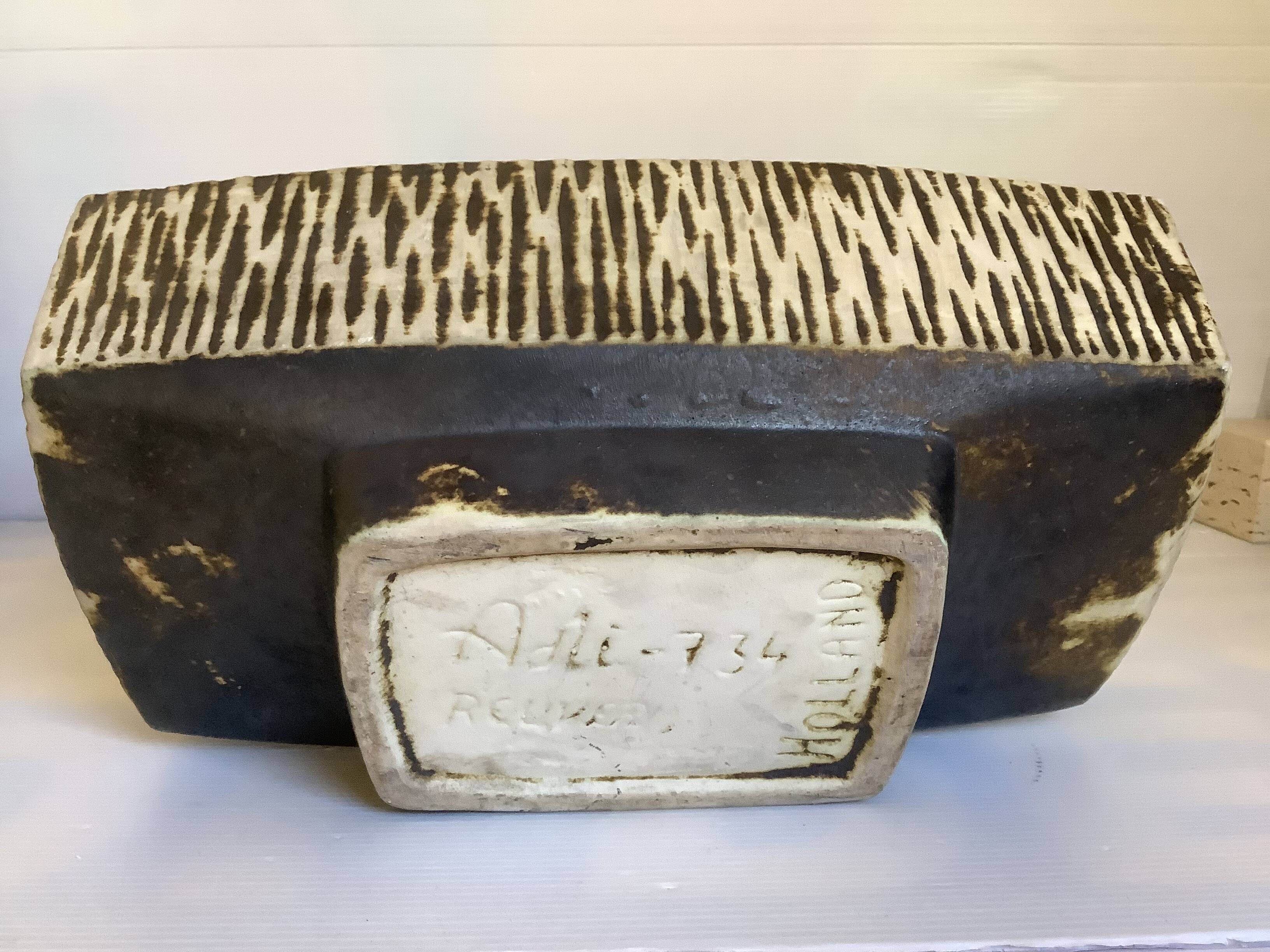 Large planter pot Adli Reuver signed