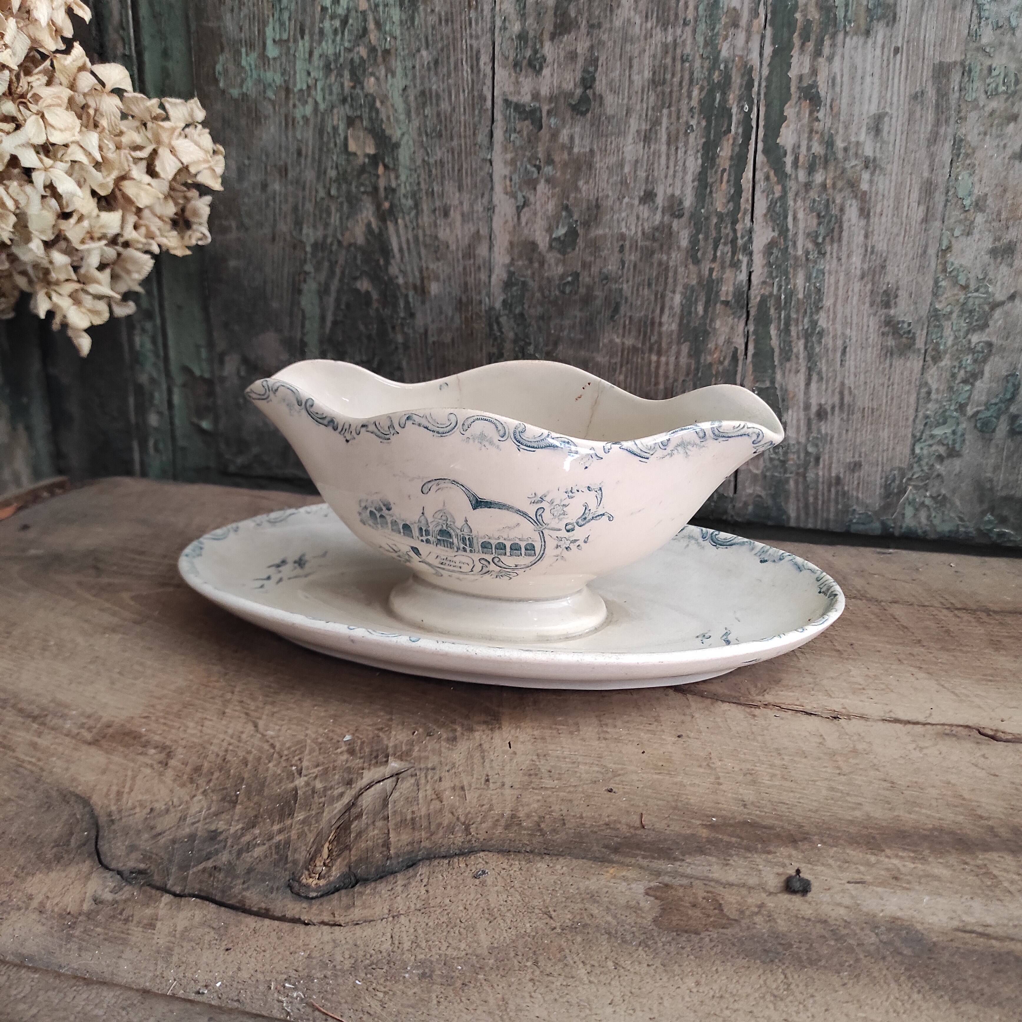 French antique sauce boat made for the Expo Paris 1900, from A. Lebacqz Bouchart