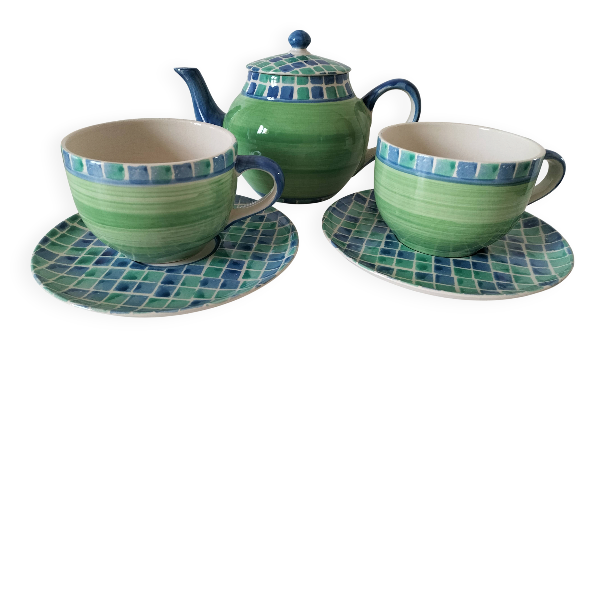 Portuguese tea service hand-painted ceramic