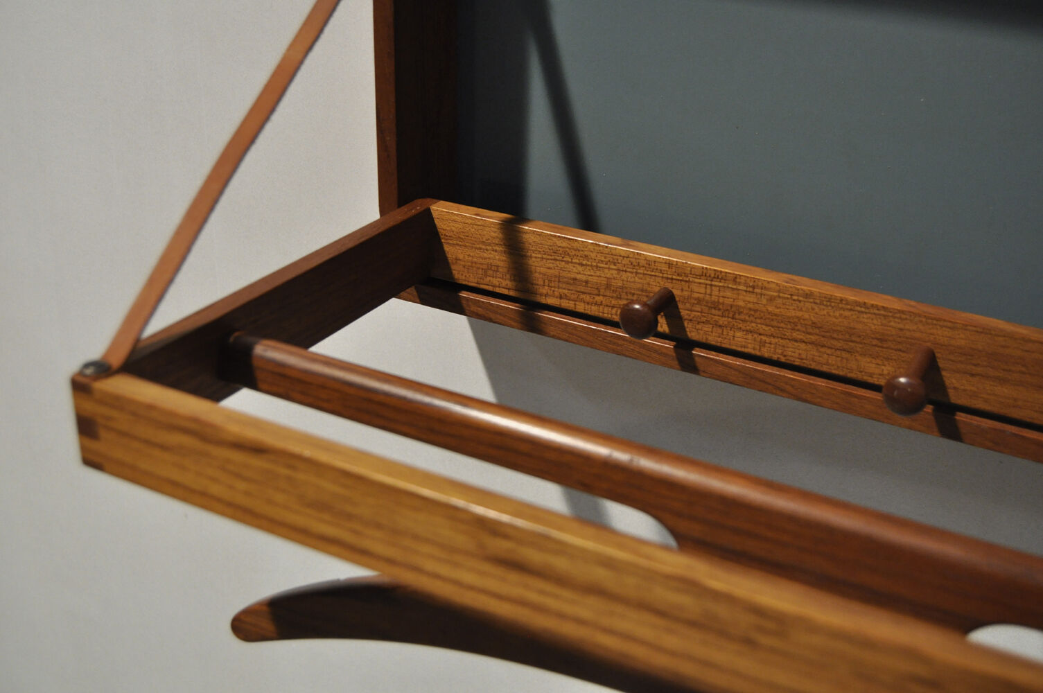 Teak coat rack by Adam Hoff & Poul Ostergaard for Virum, 1950s