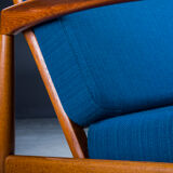 Model 121 Paper Knife Easy Chairs and Sofa by Kai Kristiansen for Magnus Olesen, 1960s, Set of 3