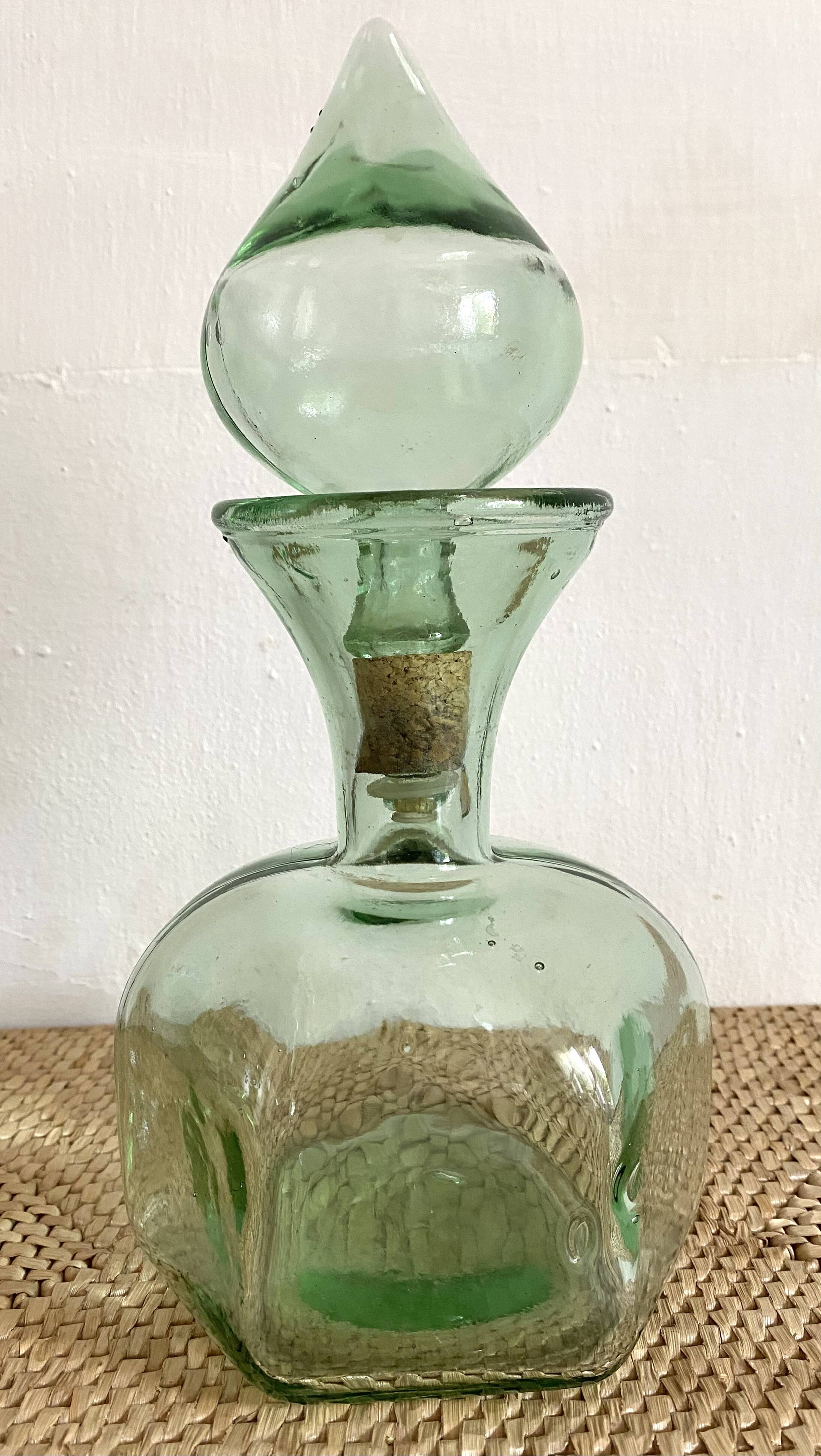 Vintage carafe in light green glass