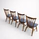 Set of 4 Baumann "Menuet" chairs – stained beech and black faux leather – French design