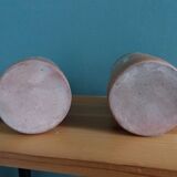 2 enameled stoneware mugs cups