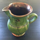 Olive green Provençal pitcher