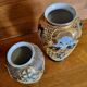 Set of 2 Japanese Satsuma ceramic vases