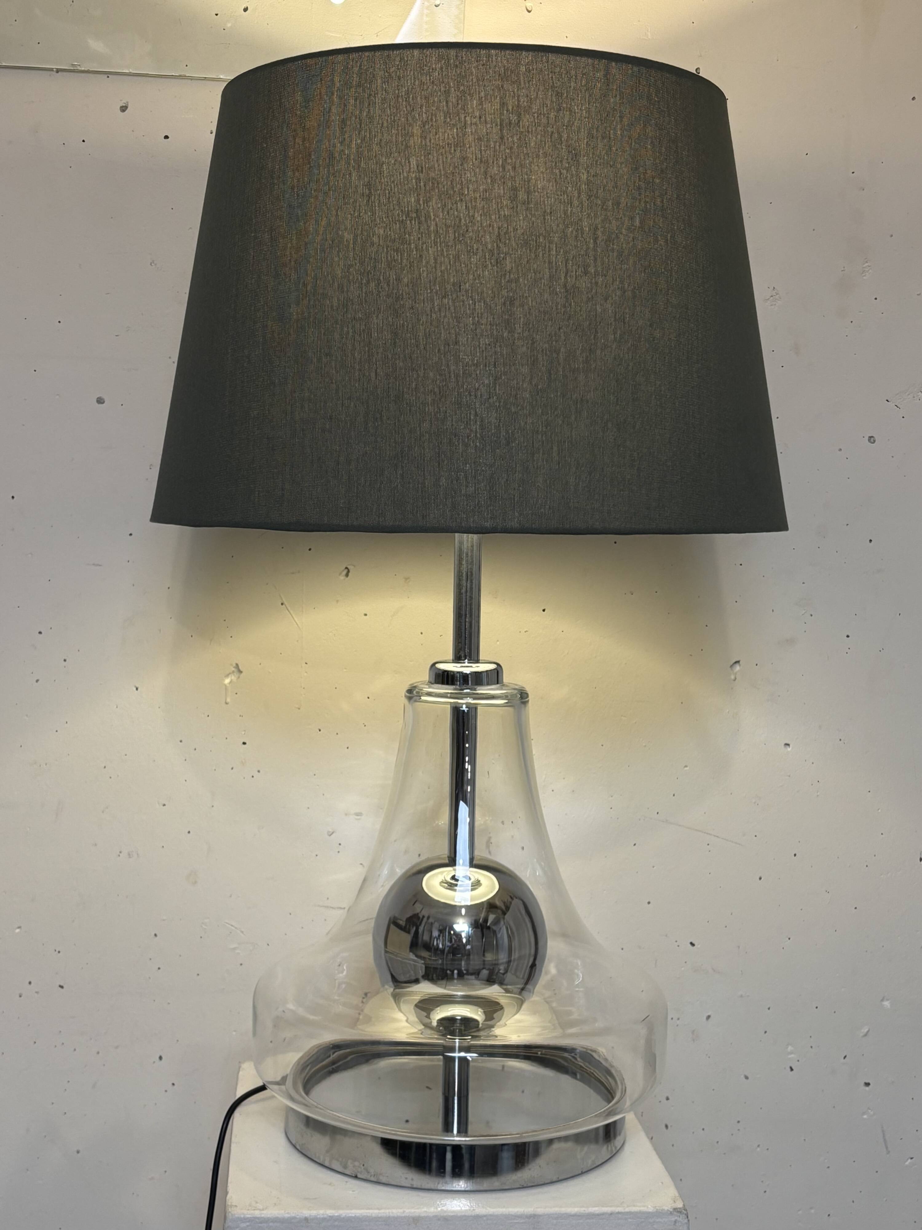 Kinetic glass and metal lamp 1970