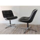 Pair of leather swivel armchairs by Charles Pollock for Knoll 1960