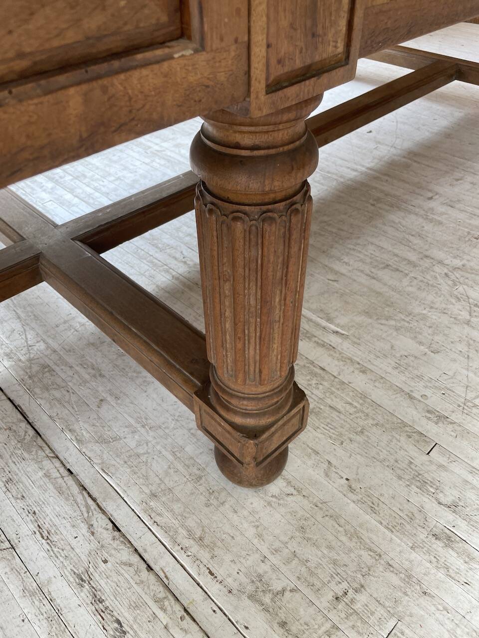 Solid walnut farmhouse castle table 1900 XXL