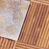 Rattan and ceramic coffee table