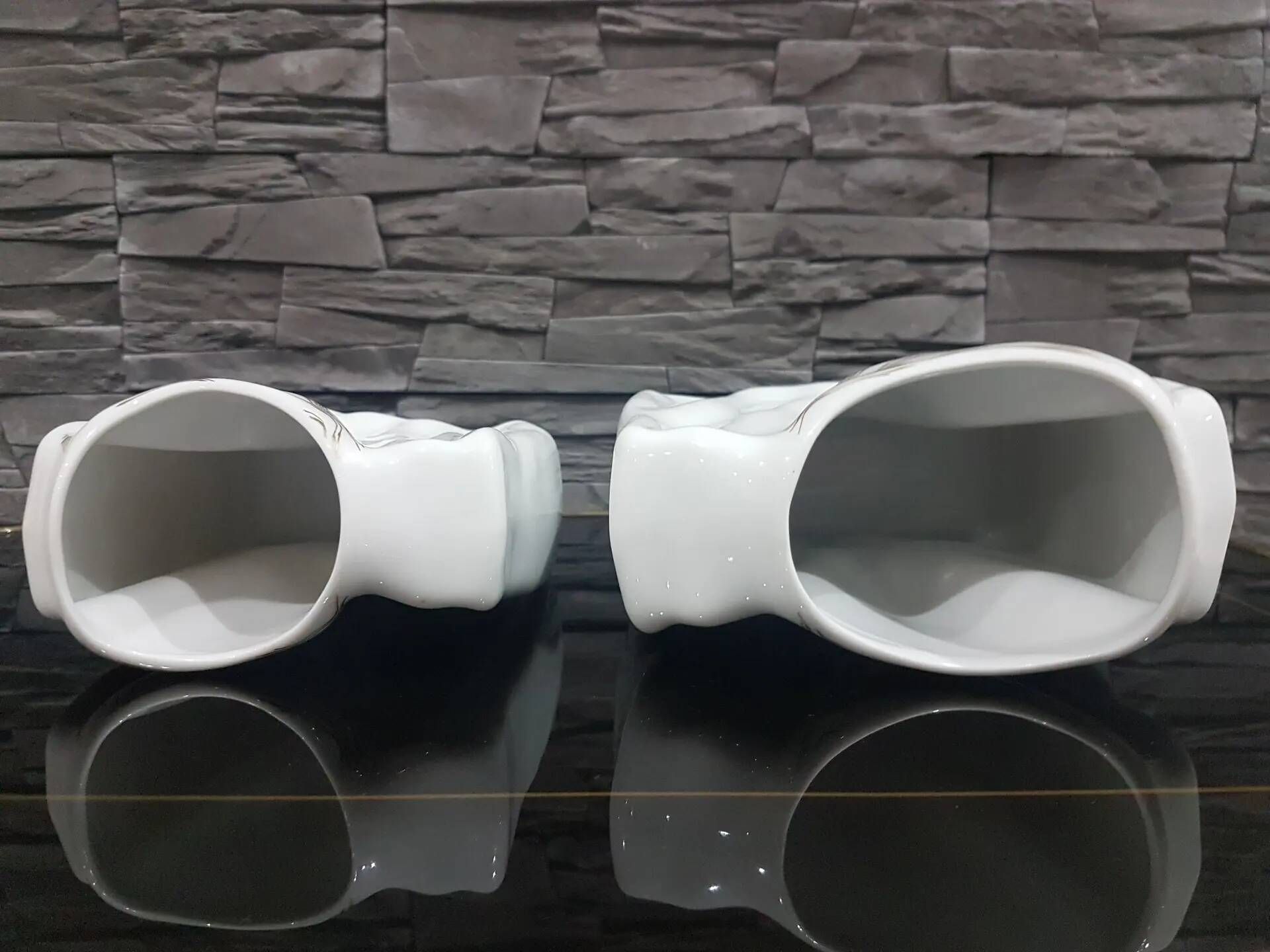 Set of two vases, white, porcelain, Eschenbach, Germany, 1970s